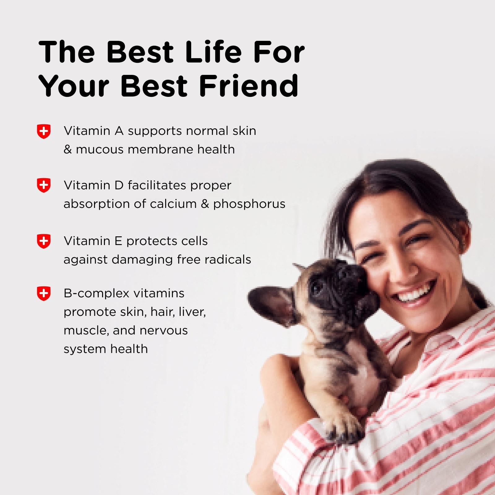Nutri-Vet Puppy-Vite liver-flavor chew visible as a tasty vitamin treat.