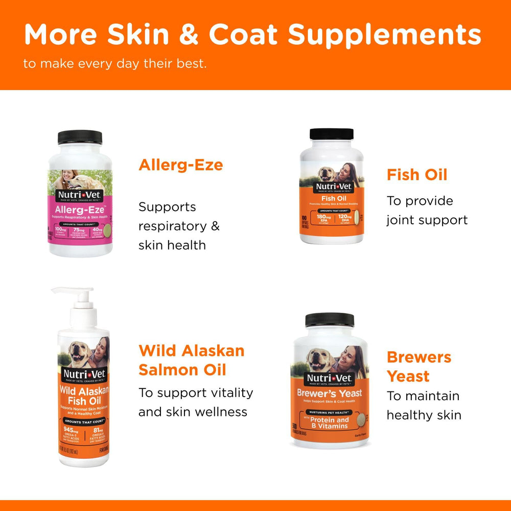 Nutri-Vet Skin & Coat Biscuits being enjoyed by a dog during snack time.