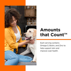Nutri-Vet Skin & Coat Biscuits omega-3 rich formula promotes healthy coat.