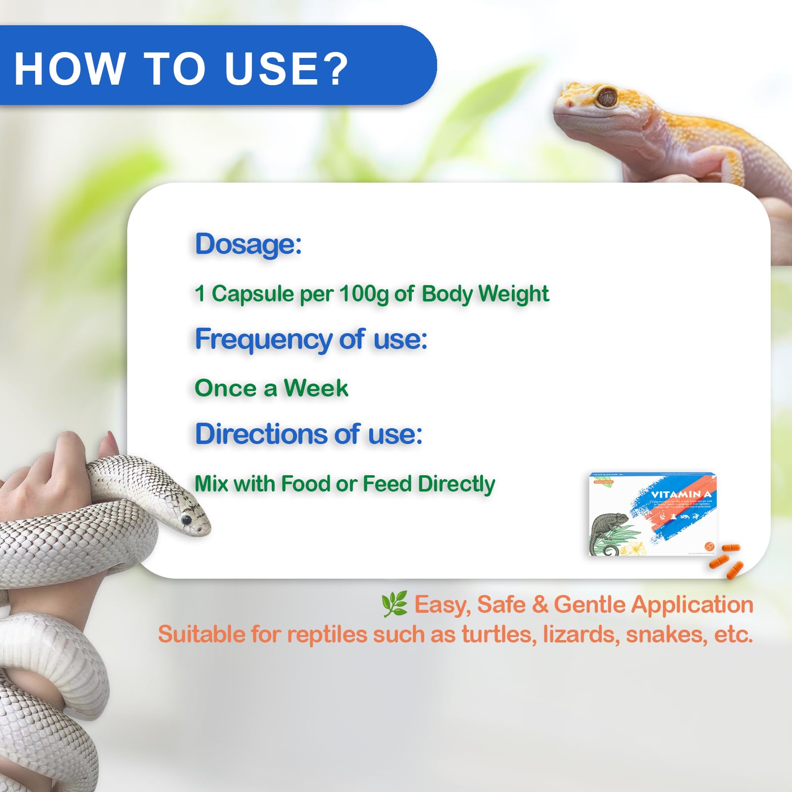 Nutriarise growth and development aid supports young reptiles as they molt.