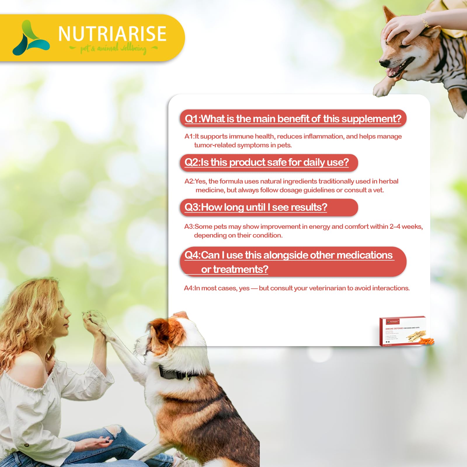 NUTRIARISE Immune Defense measuring spoon signals simple dosing for routine care.