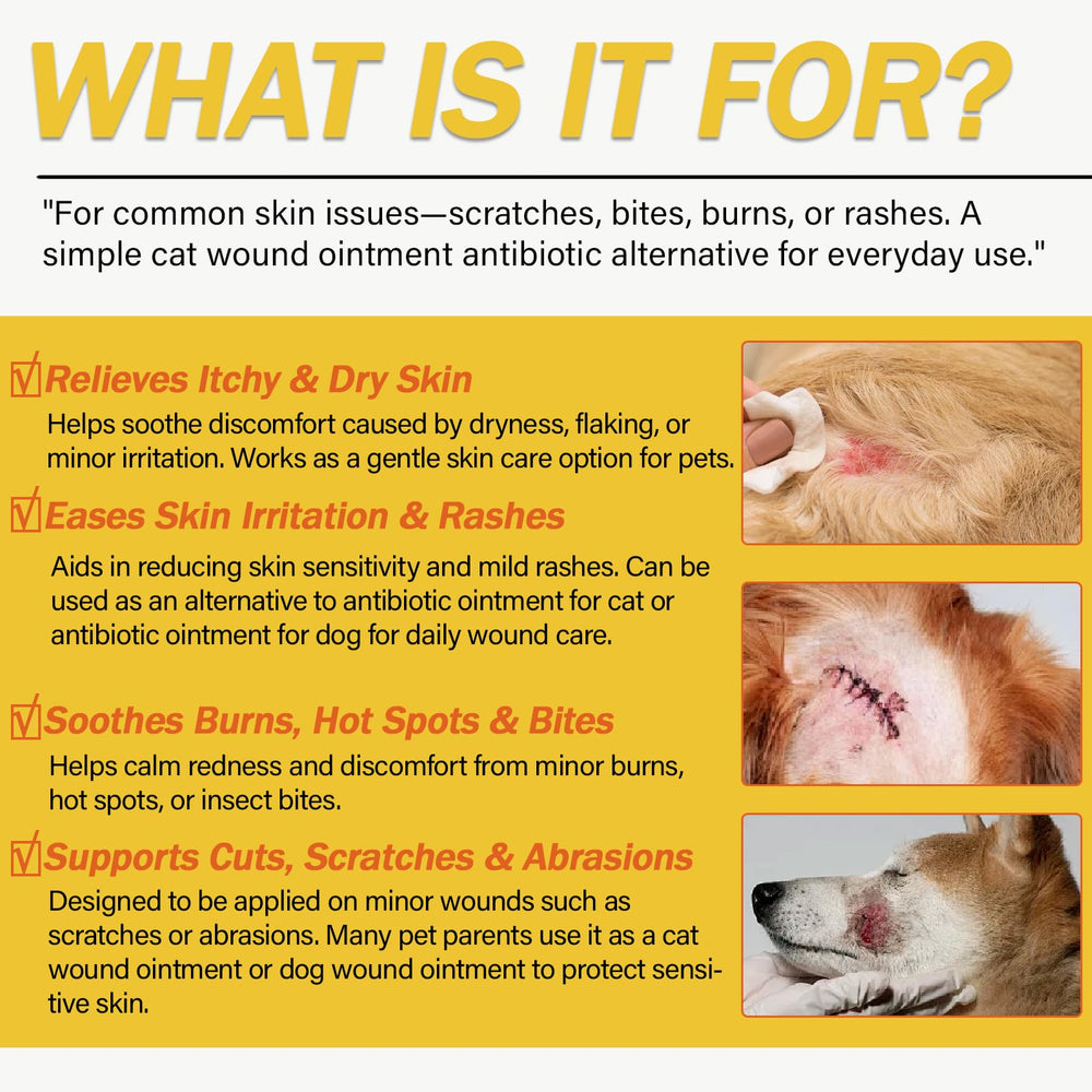 Nutriarise ointment being applied on a dog's skin for quick relief.