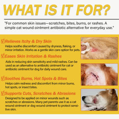 Nutriarise ointment being applied on a dog's skin for quick relief.