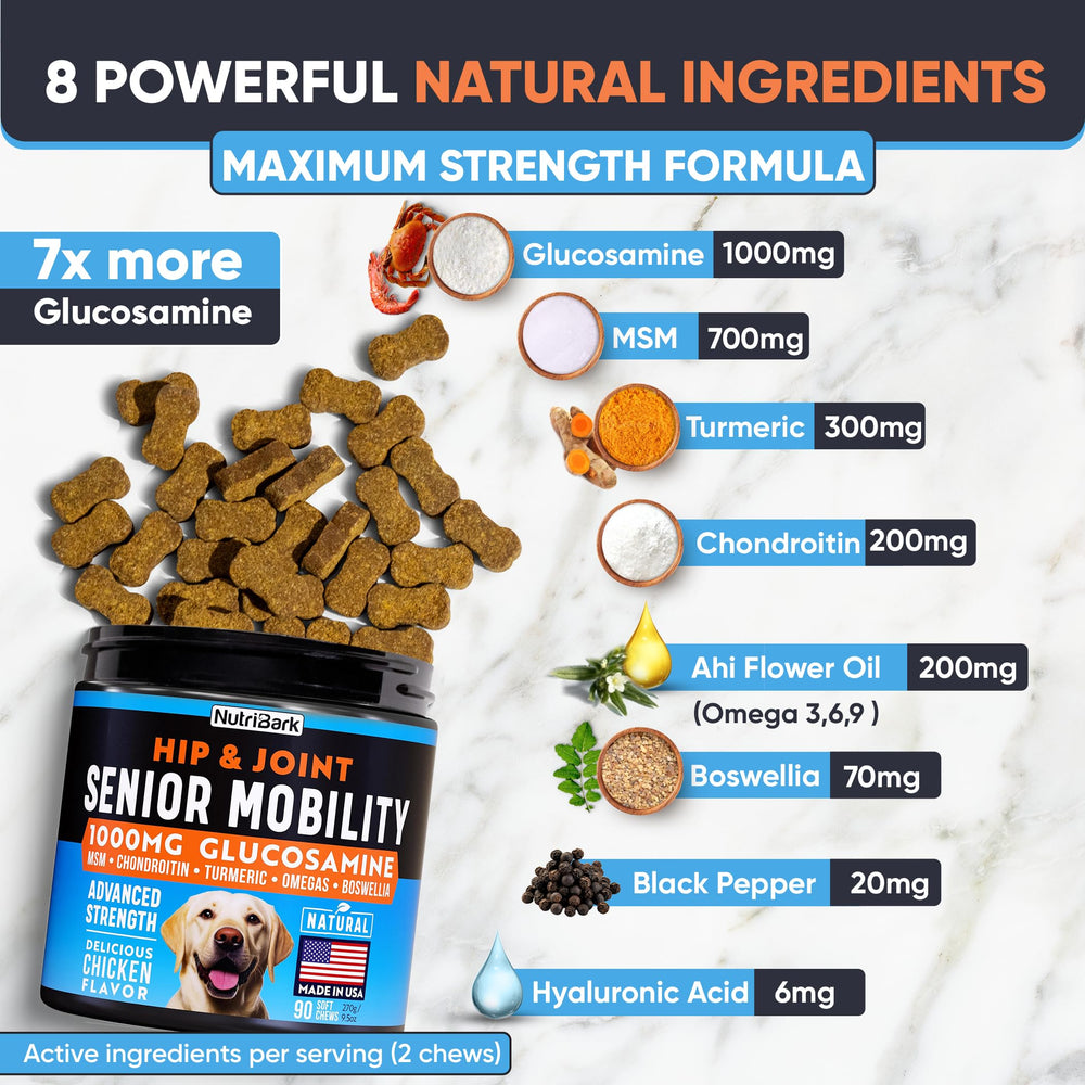 Nutribark dog joint supplement bag ready for everyday use
