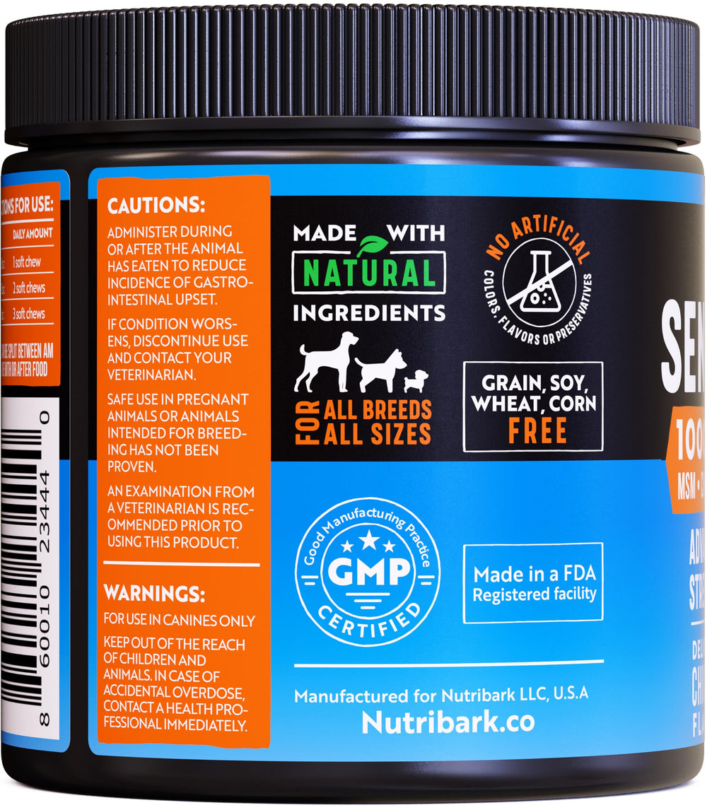 Nutribark dog play and mobility boosted by joint chews