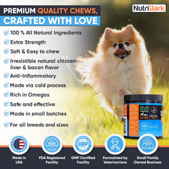 Nutribark glucosamine dog joint chews closeup with premium ingredients
