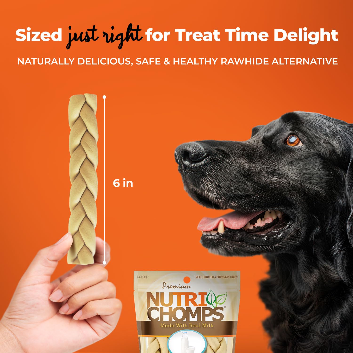 NutriChomps braids supporting dental hygiene during chewing