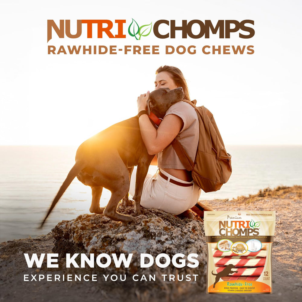 NutriChomps dental-health benefits shown through resilient chewing and tartar-fighting action.