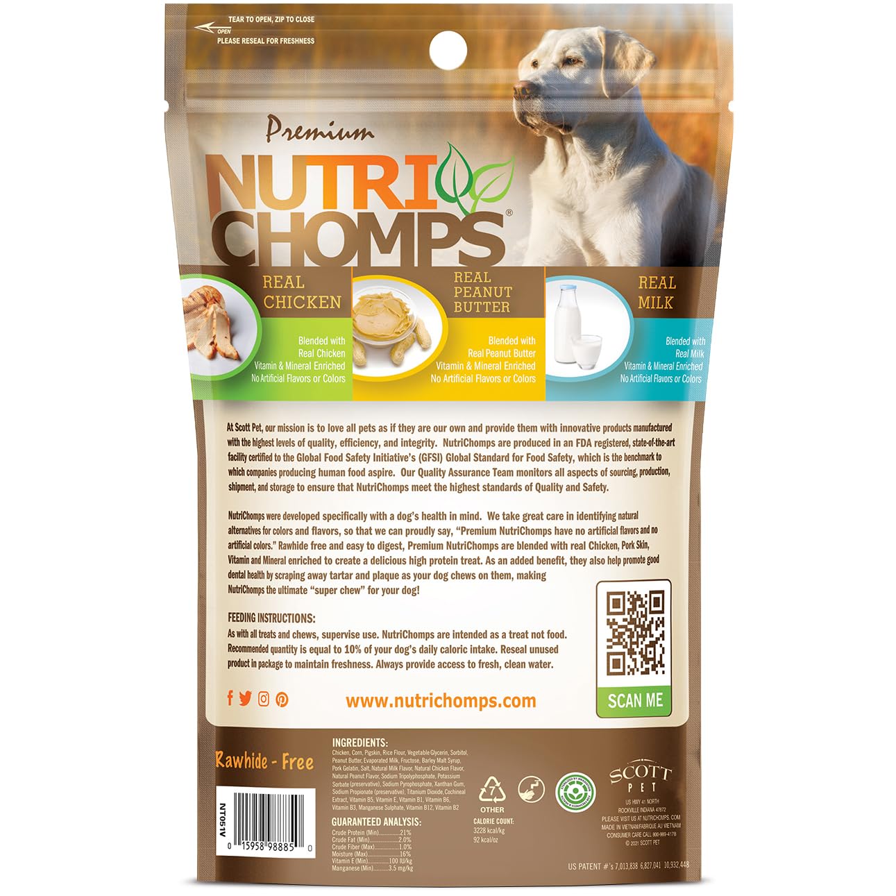 NutriChomps chicken-peanut-milk flavor twist chew in action