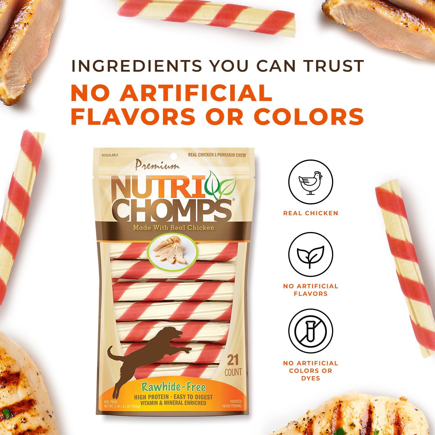 NutriChomps oven-roasted chicken flavor chews