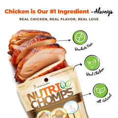 NutriChomps rawhide-free dog chews shown in resealable bag for easy freshness