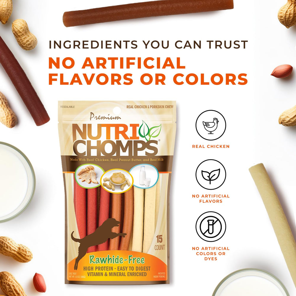 NutriChomps resealable bag packaging shown for freshness and convenience