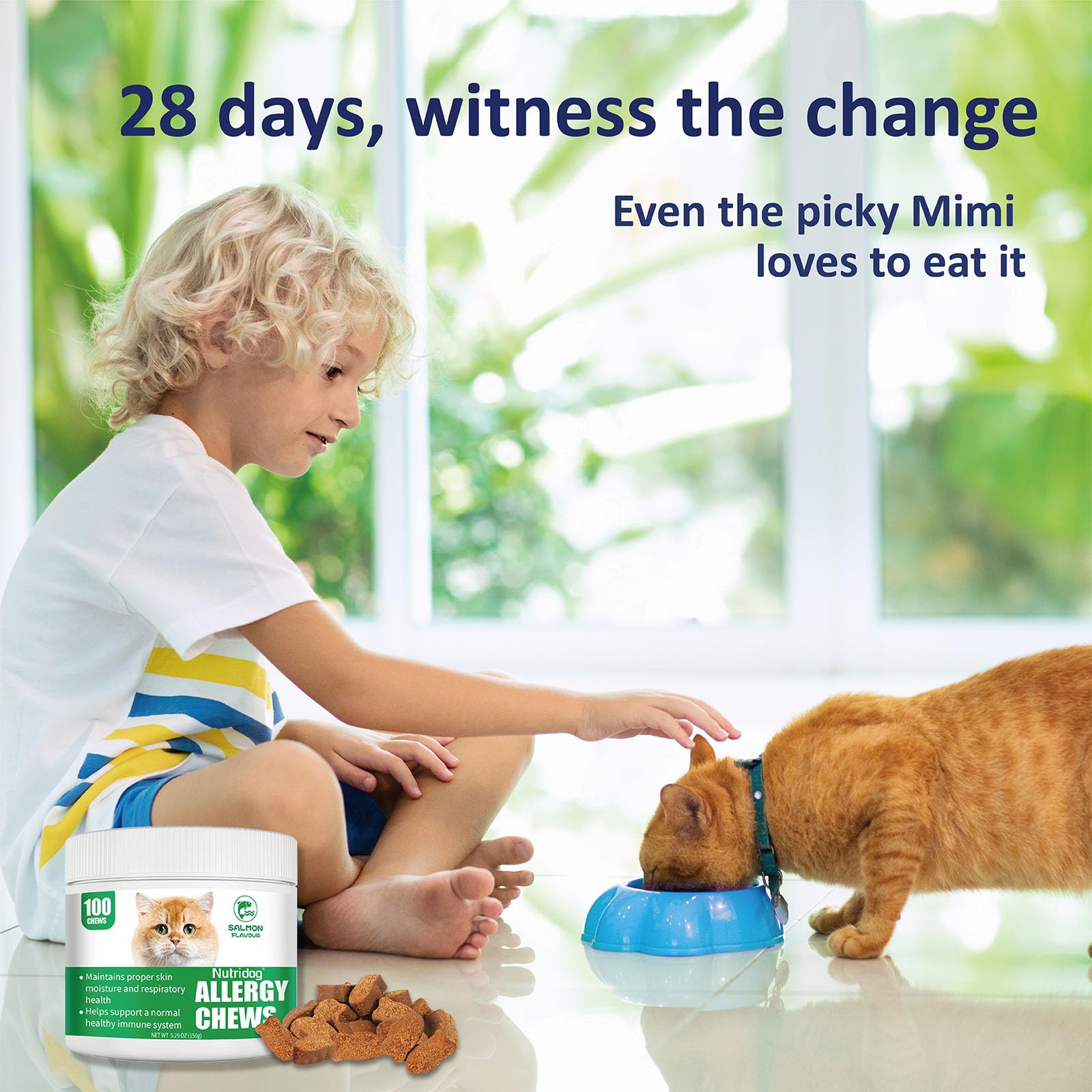 Nutridog grain-free soy-free salmon treat appealing to picky cats