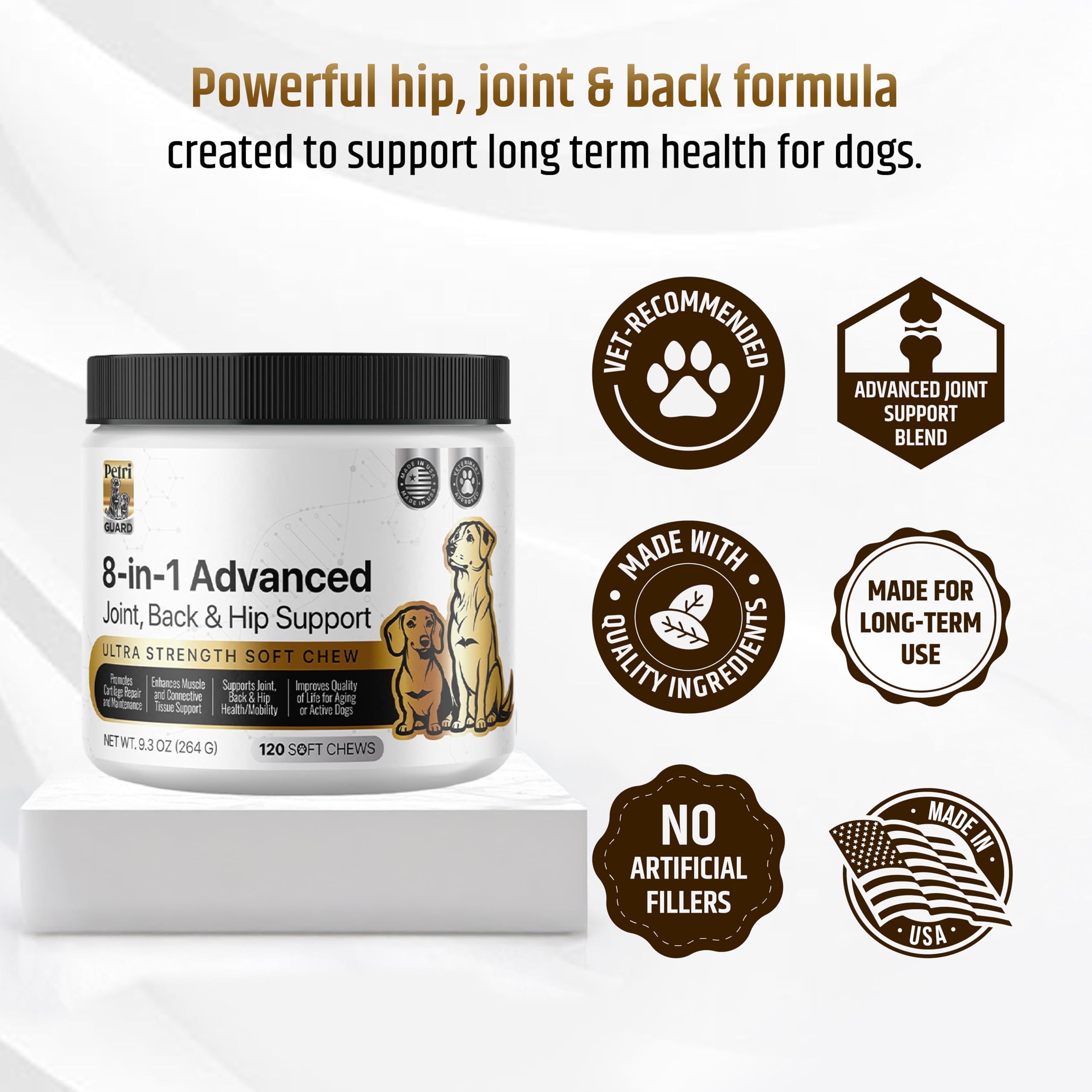 Nutrimend IQ PetriGuard dog in action after a chew.
