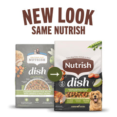 Nutrish Dish real chicken pieces roasted; high-quality protein for lean muscle support