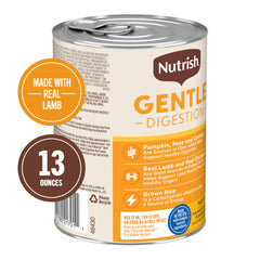 Nutrish Gentle Digestion vegetables in gravy with pumpkin, peas and carrots for fiber.