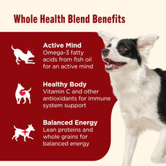 Nutrish dog food label shows no poultry by-product meal