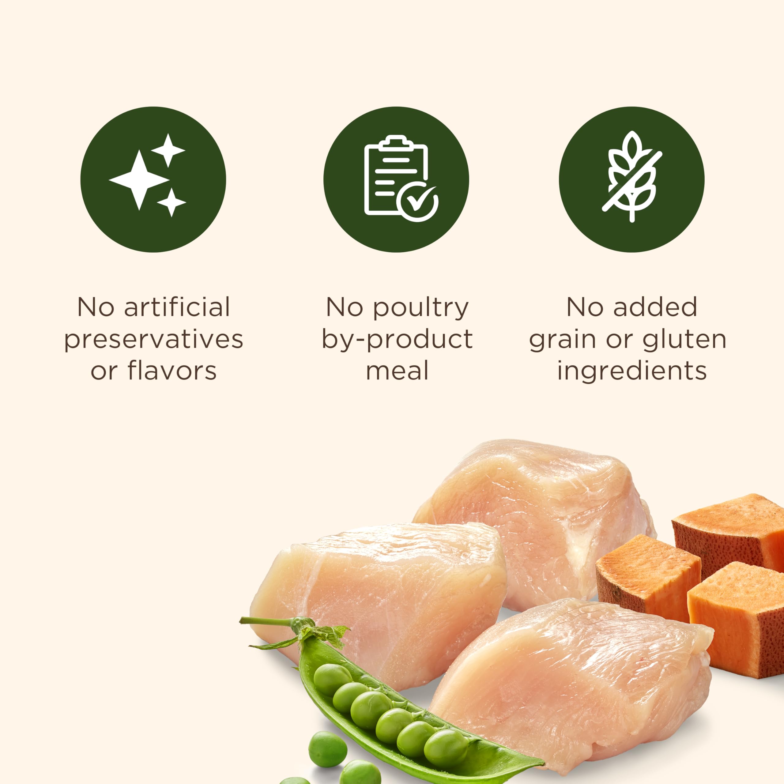 Ingredient list emphasizing no artificial preservatives or colors
