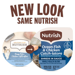 Nutrish Ocean Fish & Chicken Catch-iatore real flaked ocean fish as the main protein.