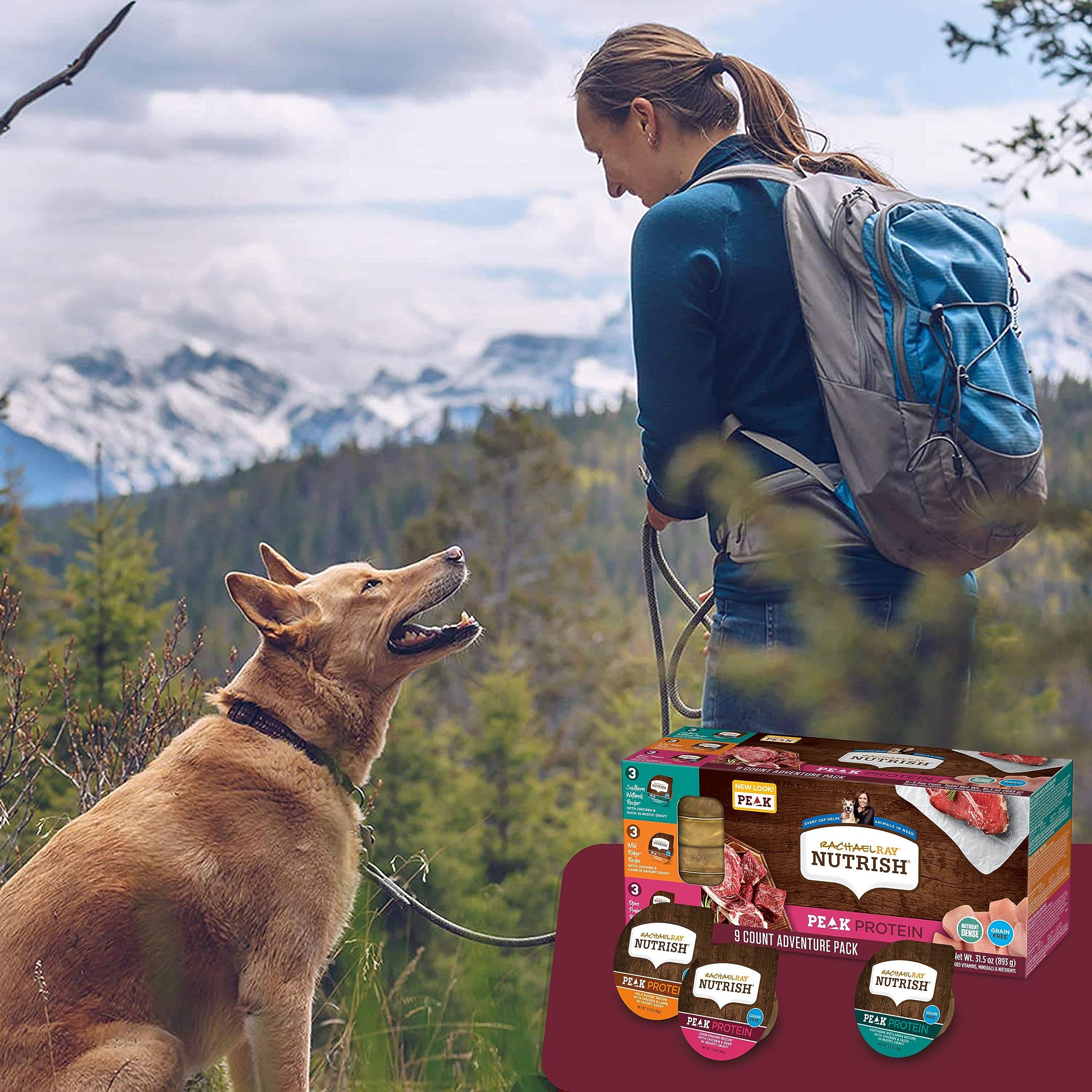 Nutrish Peak Protein variety cups convenient feeding and kibble toppers.