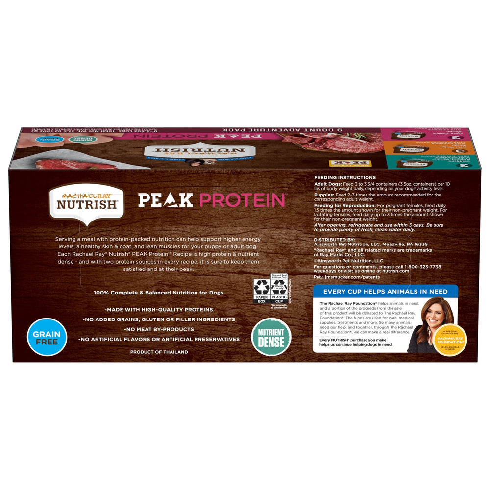 Nutrish Peak Protein Open Prairie Chicken and Beef in Hearty Gravy cup for a protein-rich meal.