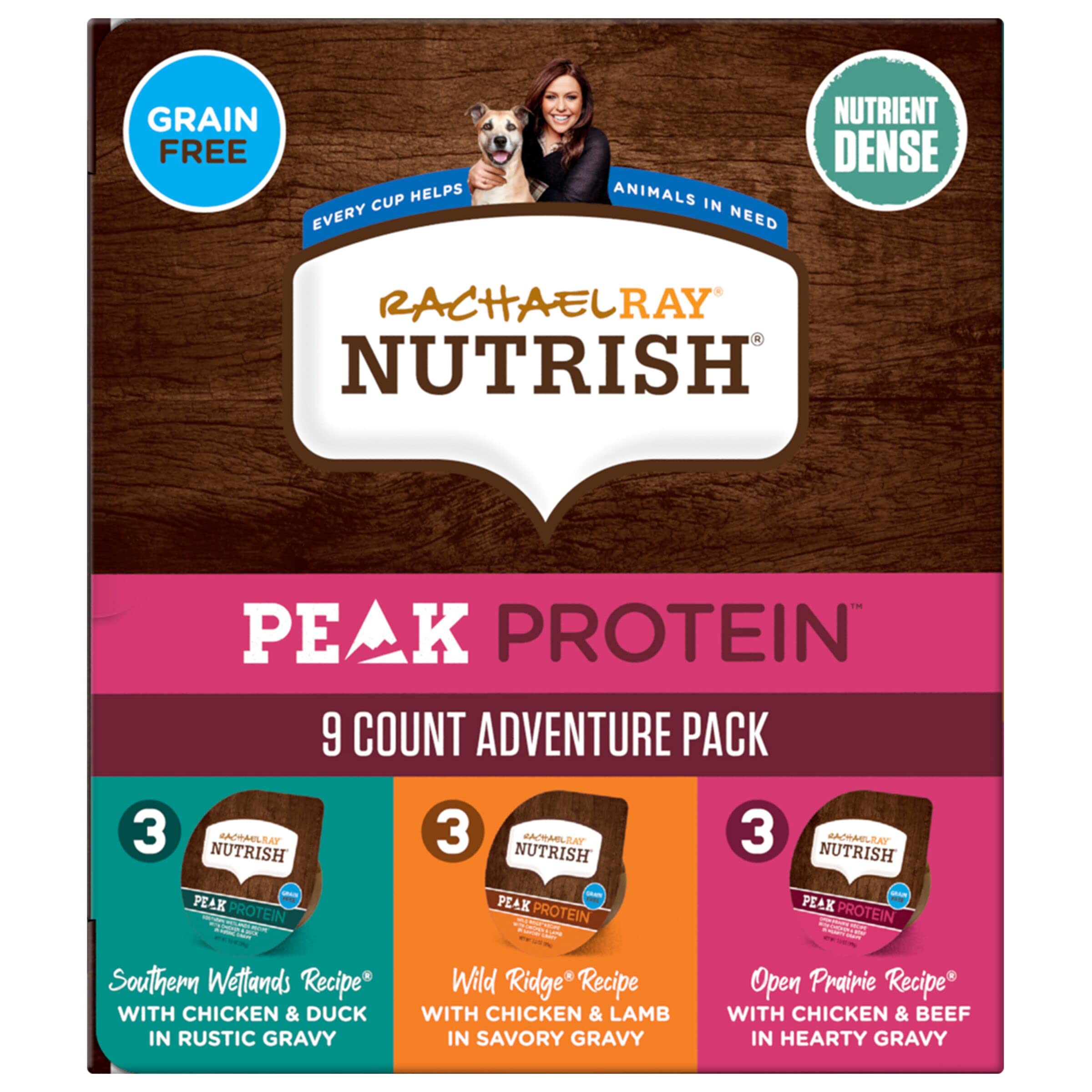 Nutrish Peak Protein Southern Wetlands Chicken and Duck in Rustic Gravy cup supports tasty meals.