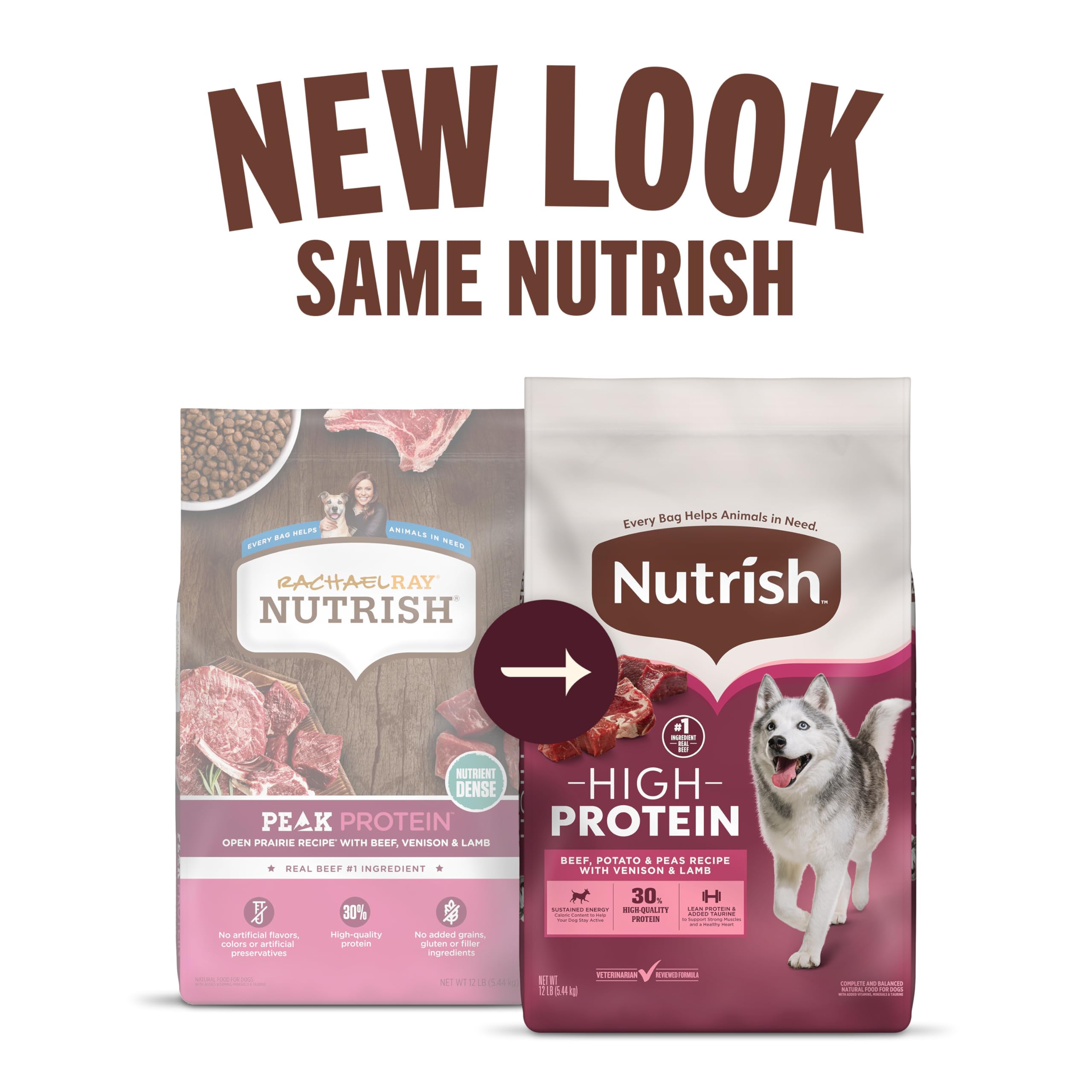 Nutrish Peak real beef is the primary ingredient in this dry kibble.