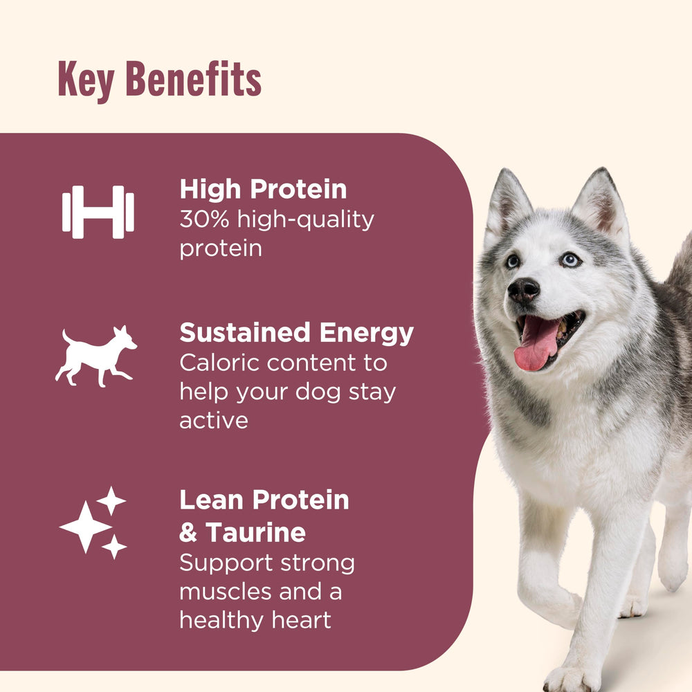 Nutrish Peak taurine-added formula supports heart health and vitality.