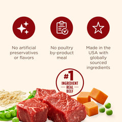Visible pumpkin and veggie chunks in Nutrish paté for natural nutrition.
