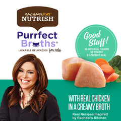 Close-up of Nutrish pouch showing real chicken and vegetables.