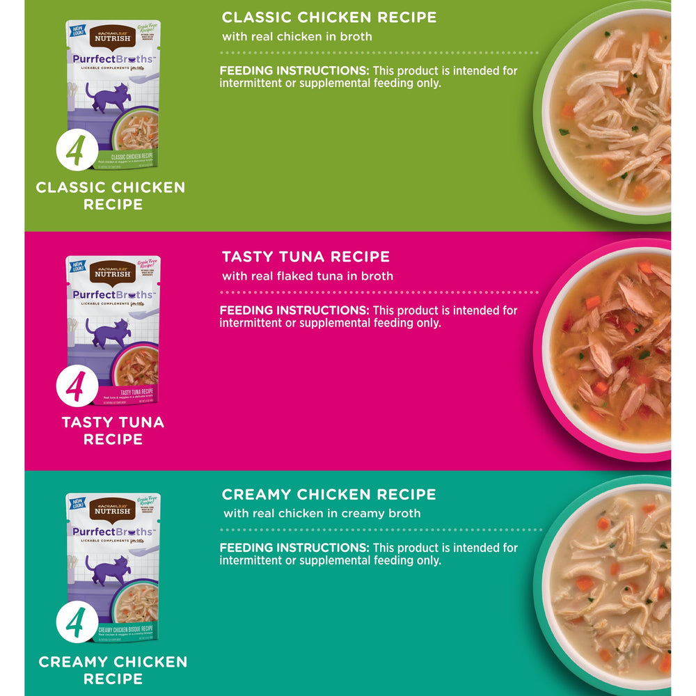 Nutrish Purrfect Broths Creamy Chicken Bisque with rich texture and real chicken