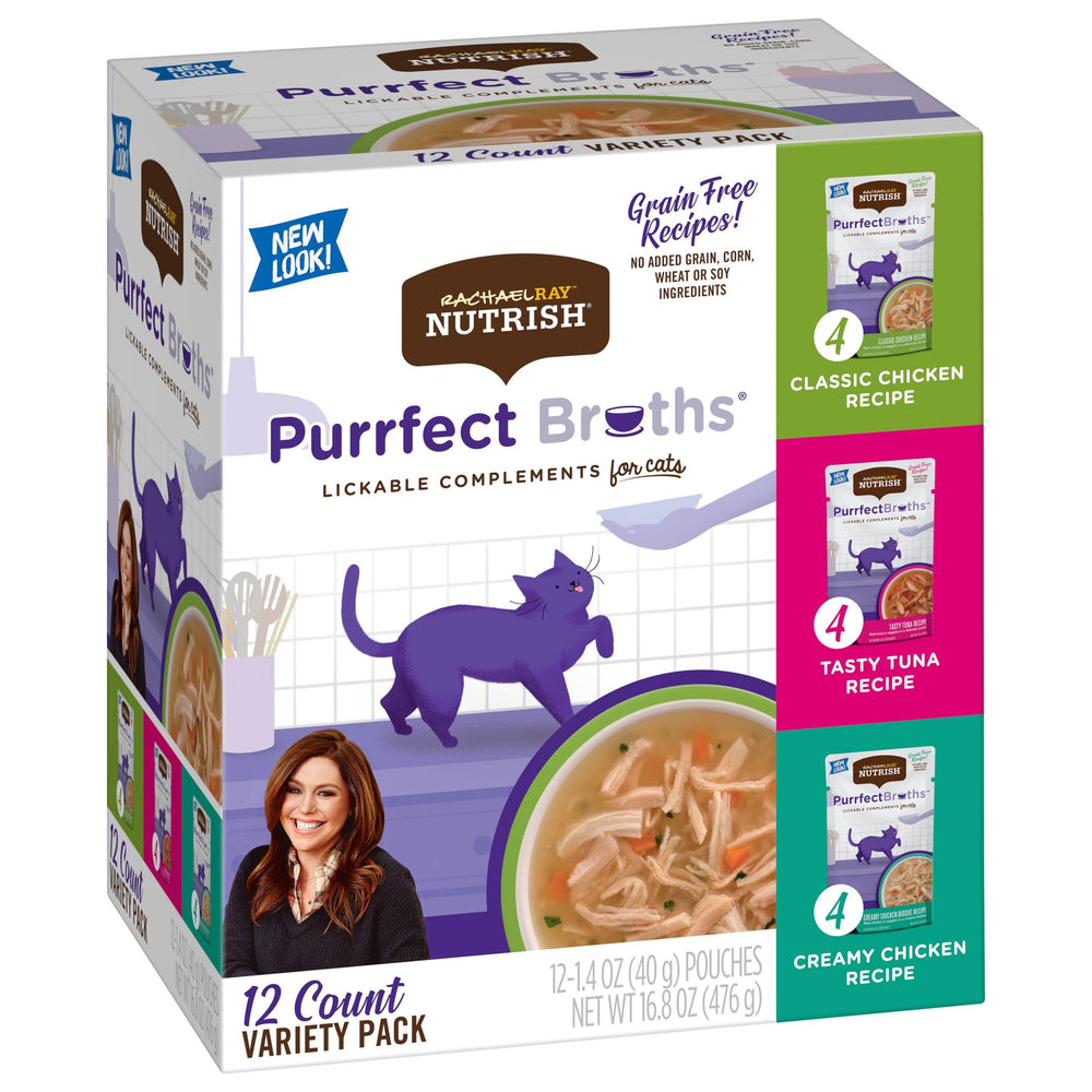 Nutrish Purrfect Broths toppers added to kibble to enhance flavor and moisture