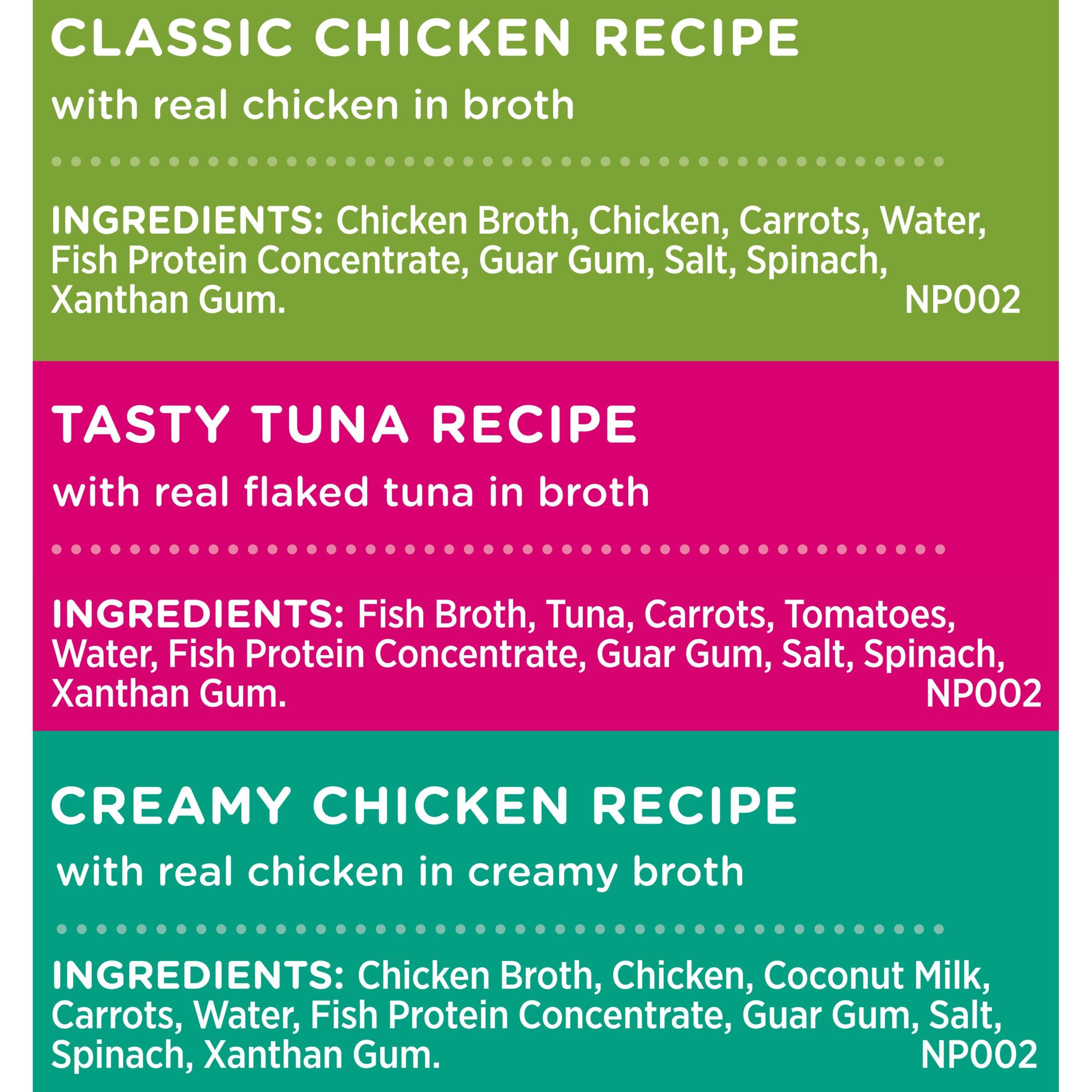 Nutrish Purrfect Broths Tuna Recipe featuring real tuna and veggies in broth