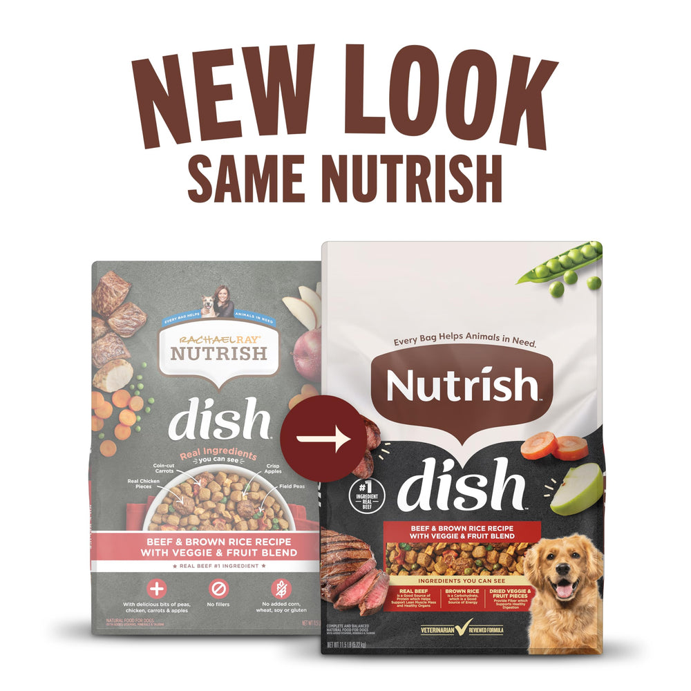 Nutrish Dish features visible real chicken pieces for appetizing texture.