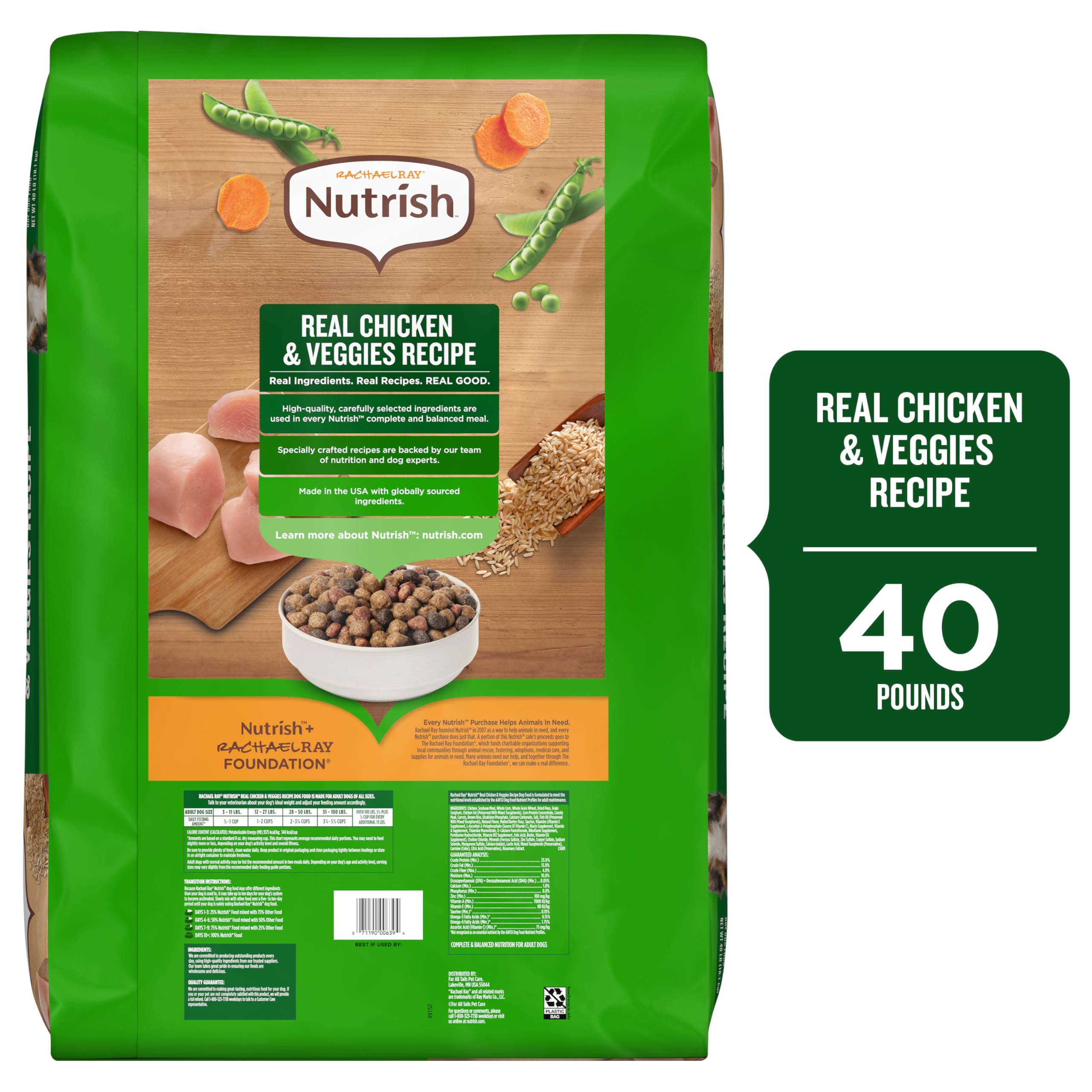 Nutrish Rachael Ray dry dog food is shown in a bowl inviting a mealtime moment.