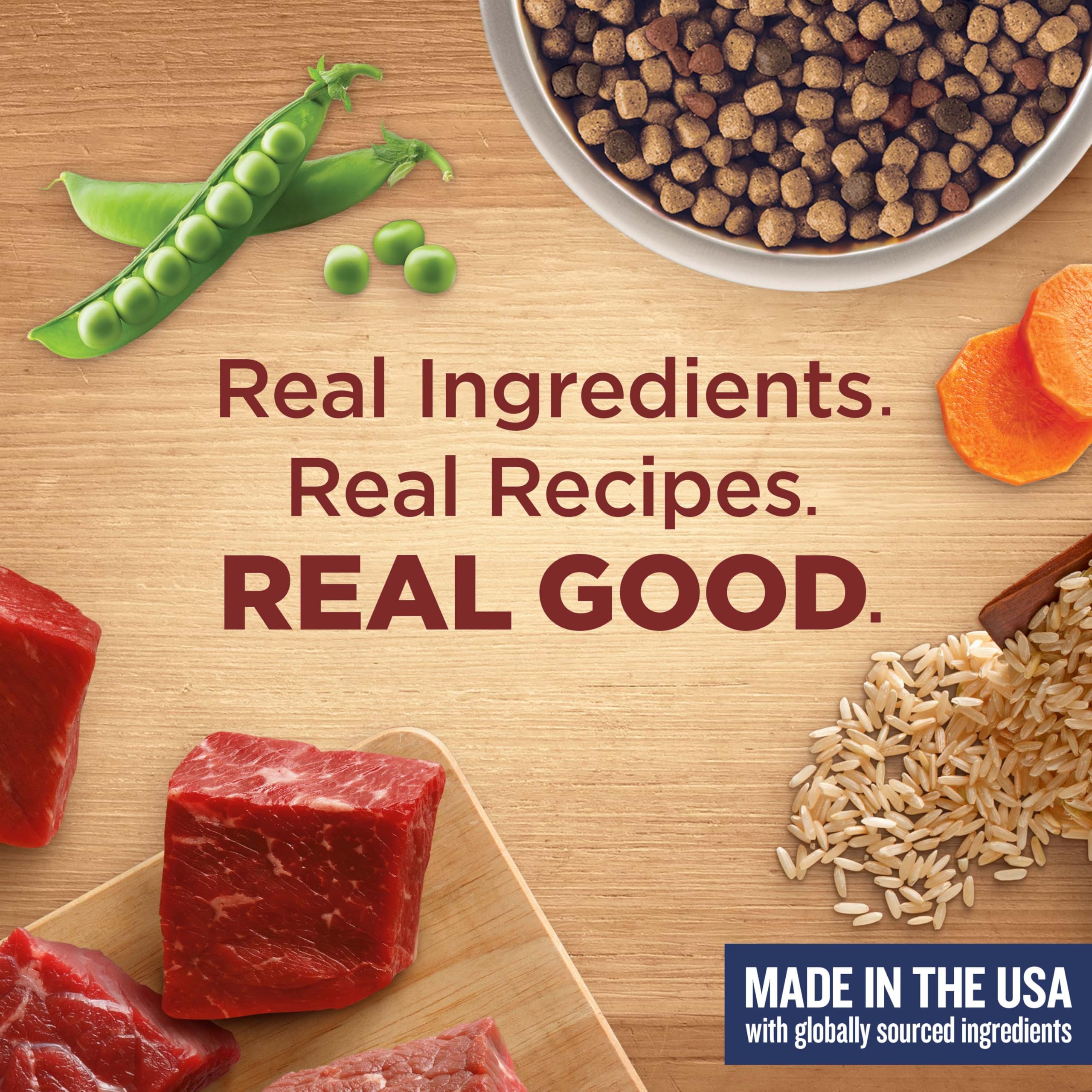 Nutrish Rachael Ray feeding time tips graphic emphasizing portion guidance for adults