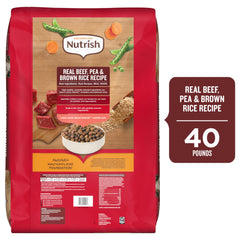 Nutrish Rachael Ray Real Beef dog eating happily during a savory meal