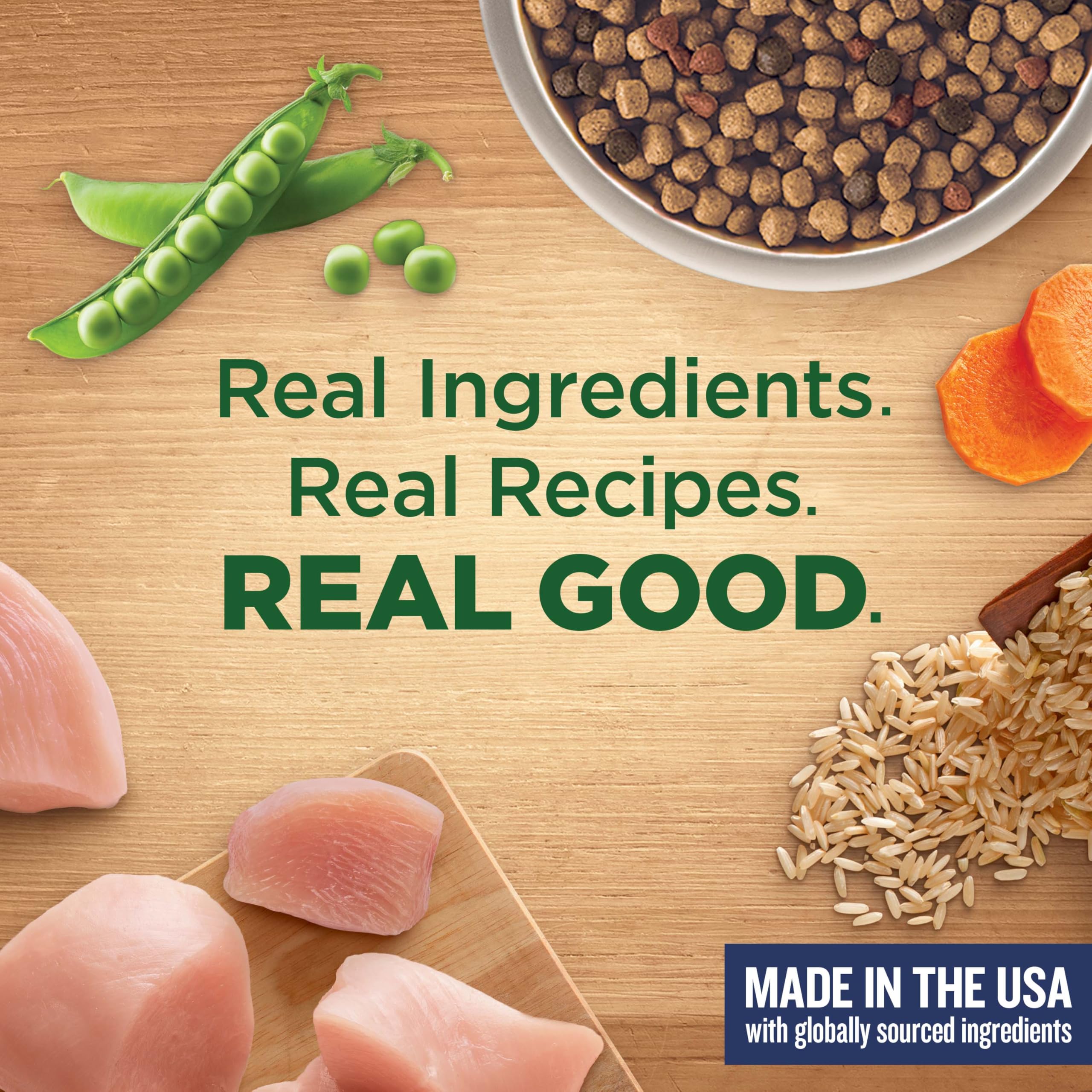 Nutrish Rachael Ray USA-sourced ingredients are highlighted on the label.