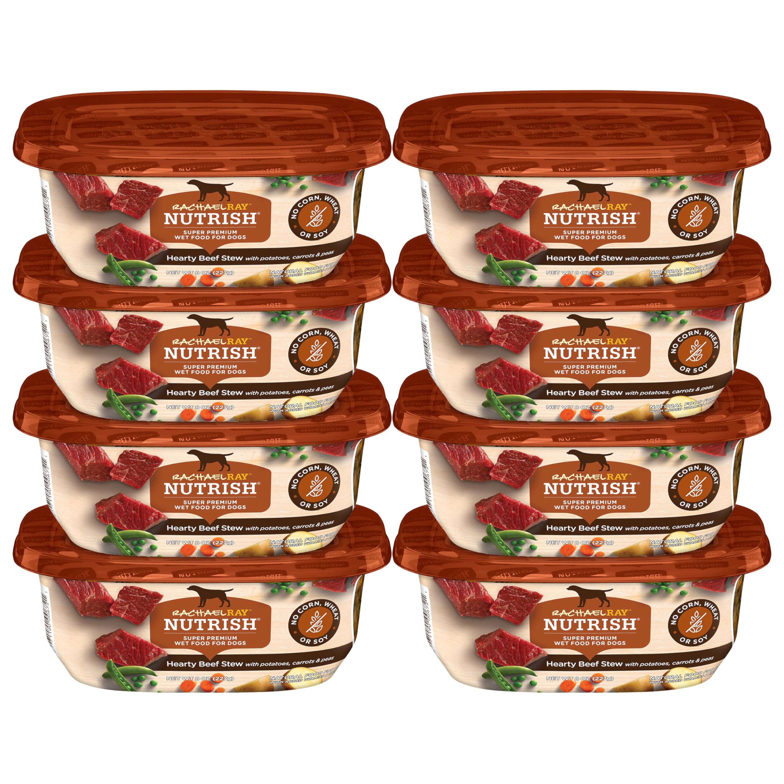 Nutrish Rachael Ray Hearty Beef Stew tub eight-ounce serving for dogs