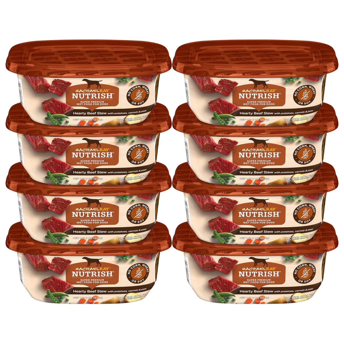 Nutrish Rachael Ray Hearty Beef Stew tub eight-ounce serving for dogs