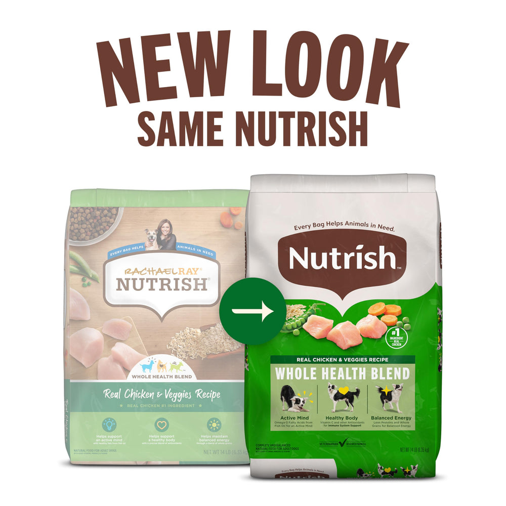 Nutrish real chicken kibble in dog bowl for satisfying meals