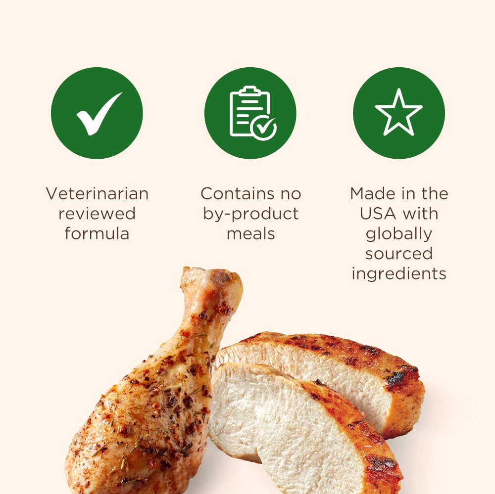 Nutrish Savory Roasters label highlights no corn or soy.