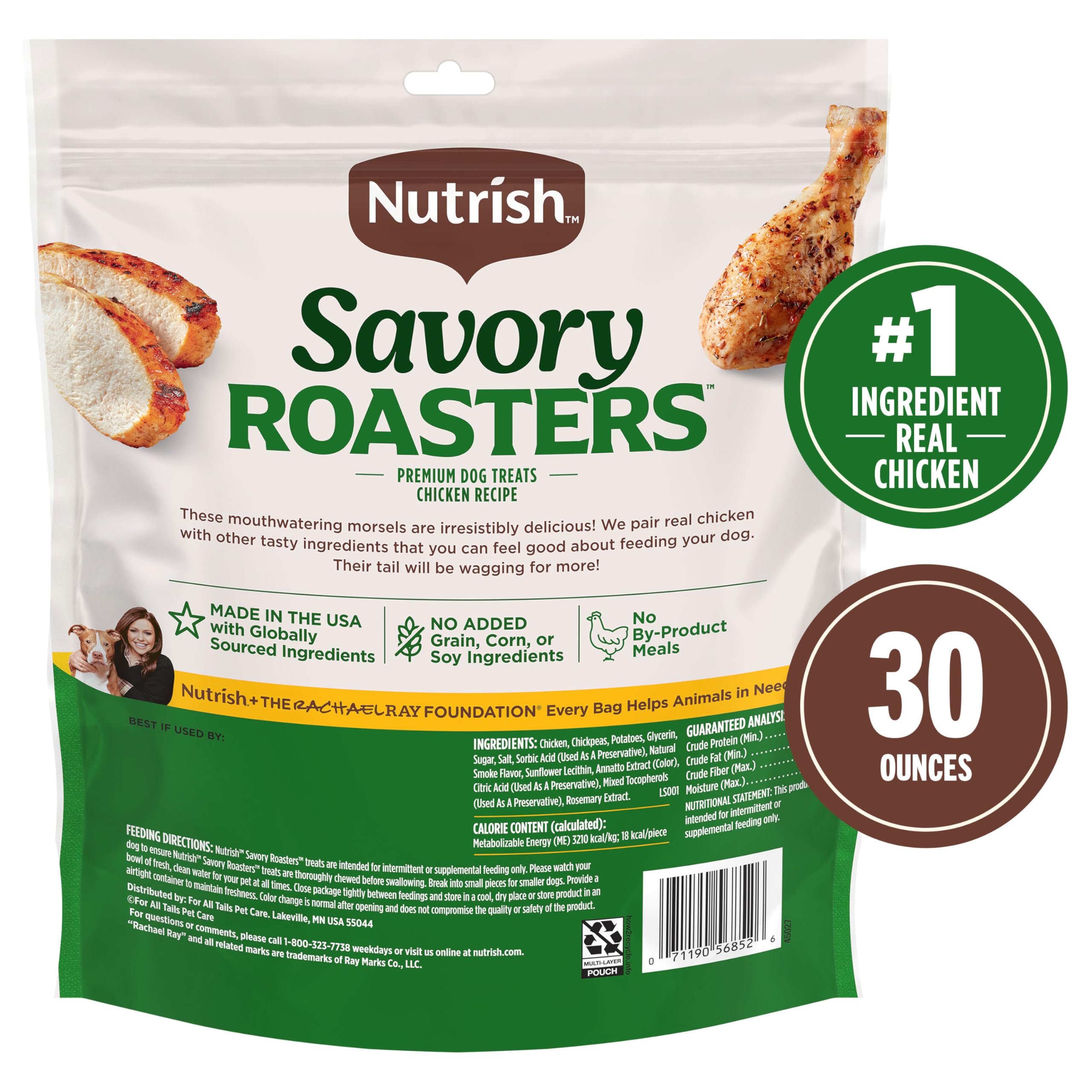 Nutrish Savory Roasters ingredients close-up highlights premium chicken