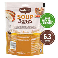 Nutrish Soup Bones 6.3-ounce bag highlights convenient, portion-controlled treats.