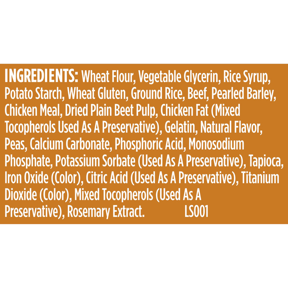 Nutrish Soup Bones Minis beef and barley appearance on chew