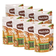 Nutrish Soup Bones pack8 full bag for convenient storage and long-lasting treats.