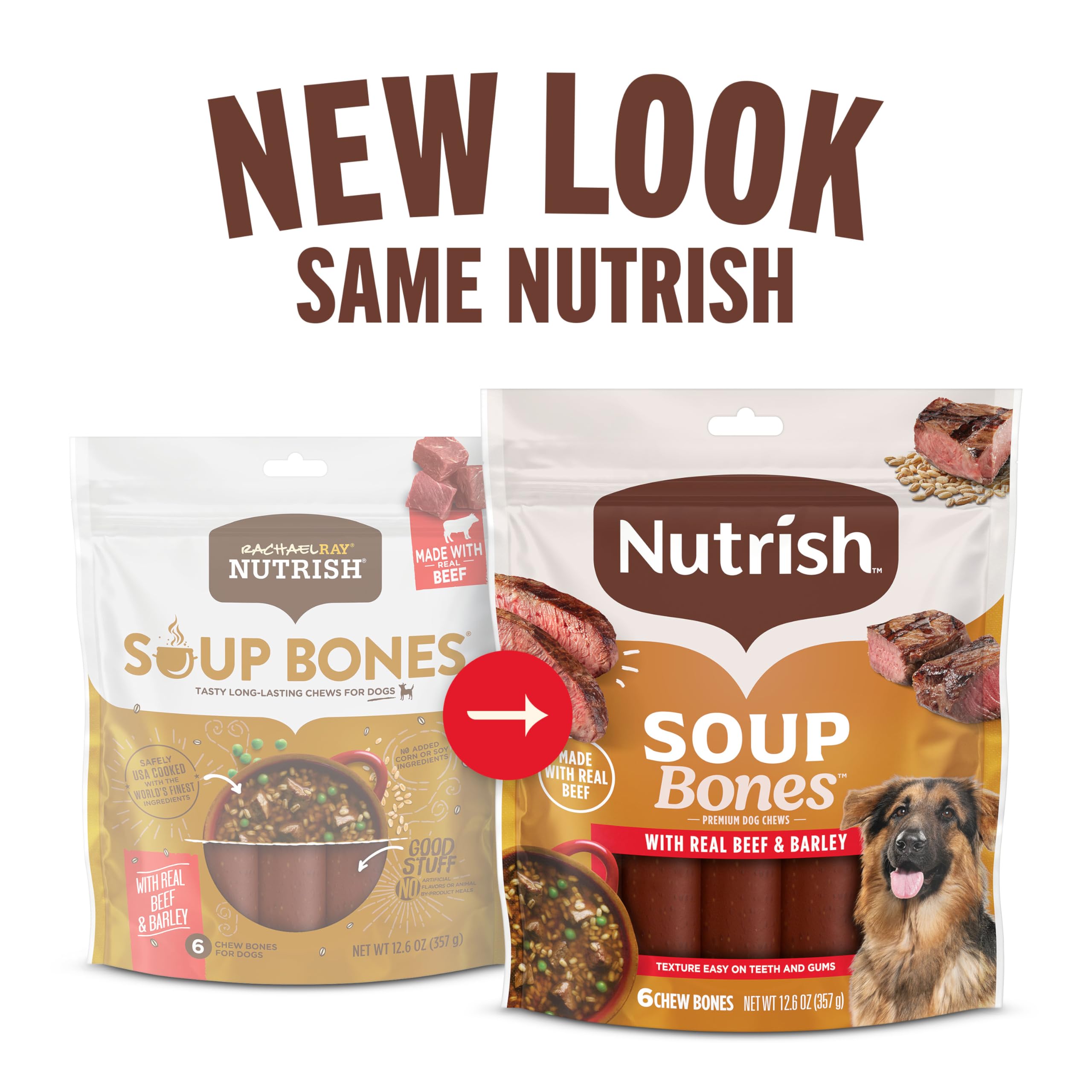 Nutrish Soup Bones rawhide-free chew close up showing safe texture