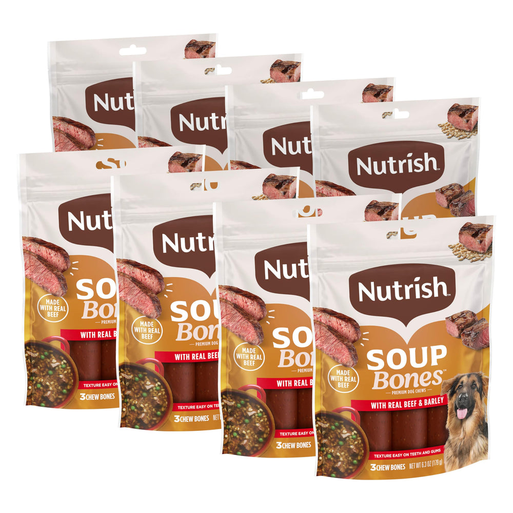 Nutrish Soup Bones real beef and barley in resealable pouch for dogs