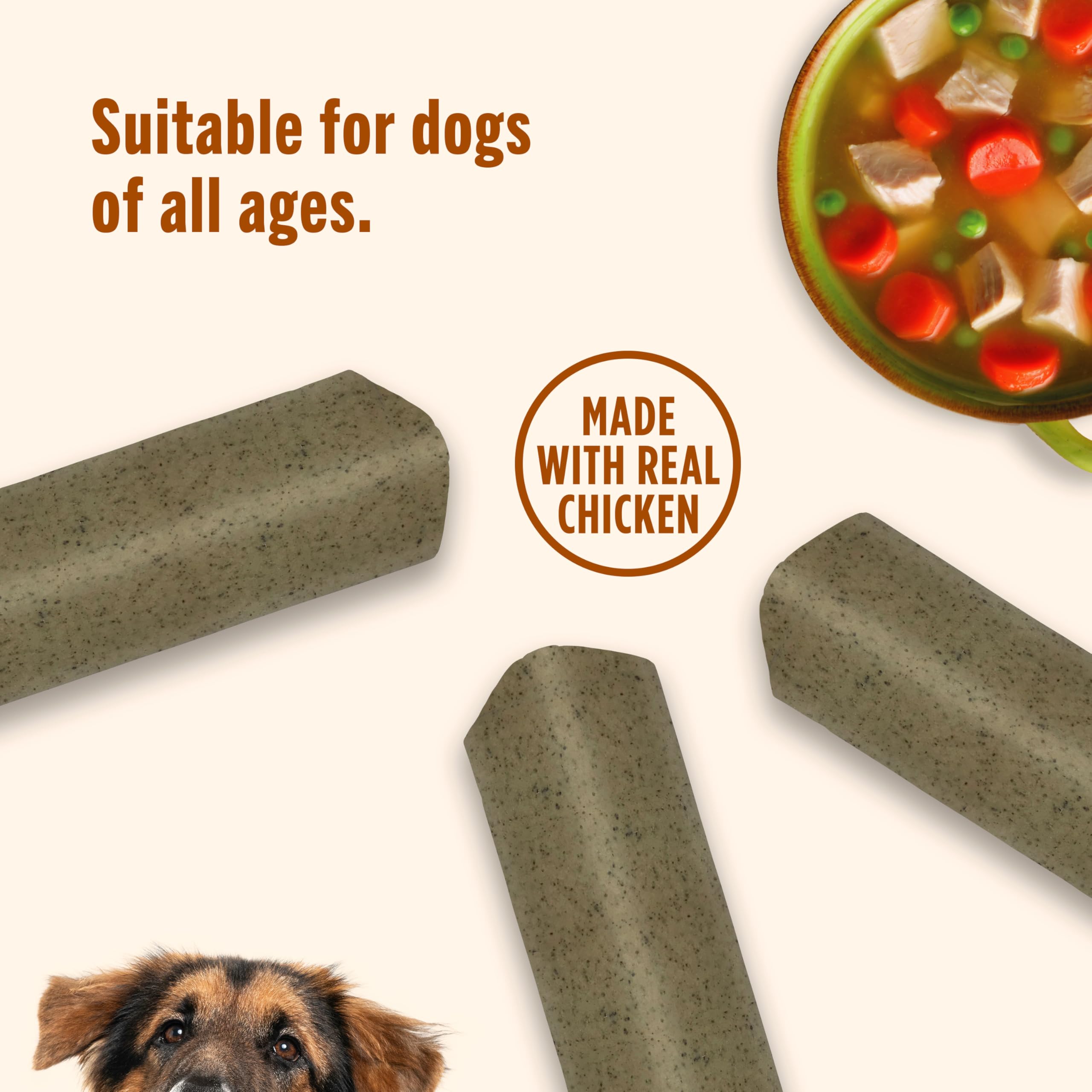 Nutrish Soup Bones resealable bag keeps treats fresh between uses.