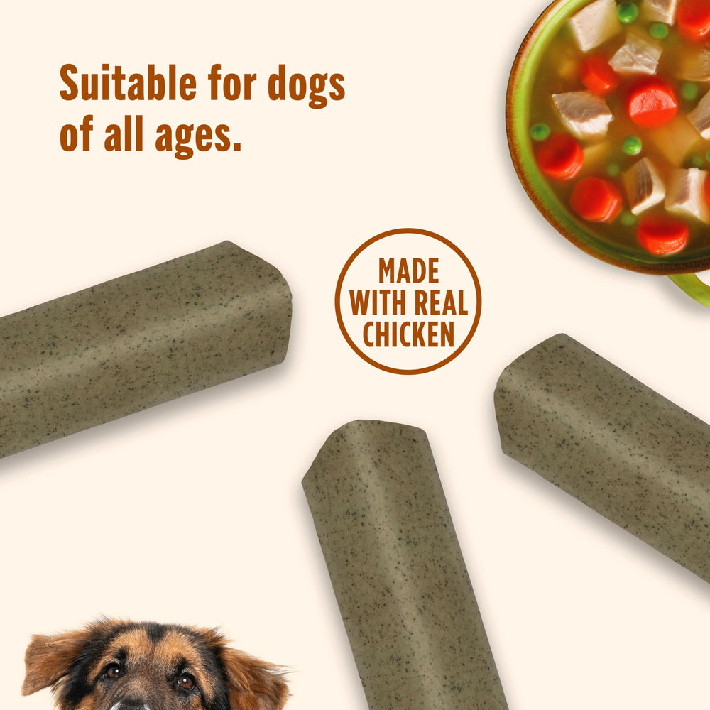 Nutrish Soup Bones resealable bag keeps treats fresh between uses.